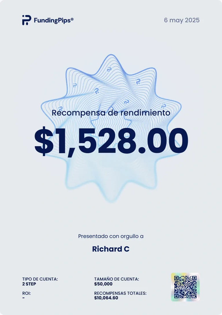 Retiro verificado de $425.60 — FundingPips
