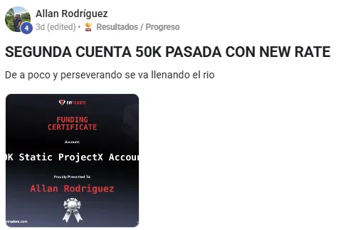 Resultado de prueba de fondeo superada - Evidencia 3