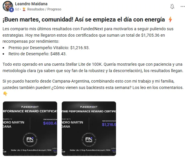 Resultado de prueba de fondeo superada - Evidencia 5